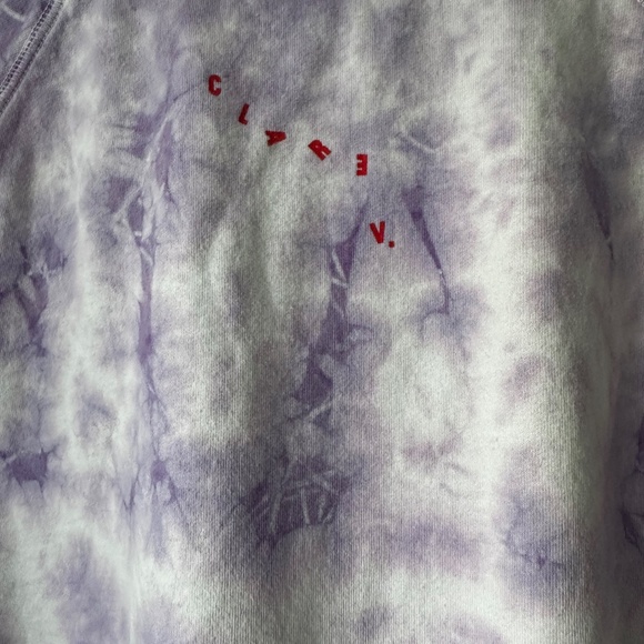 Clare V. - Sweatshirt in Violet Tie Dye w/ Poppy Lips Size L - Picture 9 of 10